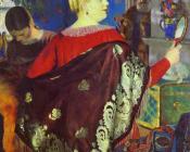 鲍里斯 克斯托依列夫 : Merchant Wife with a Mirror